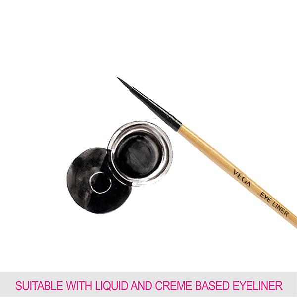 Vega Eye Liner Makeup Brush, Wooden Color 2's - Eye Brush