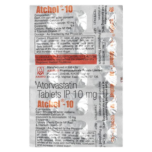 ATCHOL 10 Tablet 15's - High Cholesterol-Dys