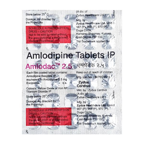 Amlodac 2.5mg Tablet 30'S - Hypertension-Cal