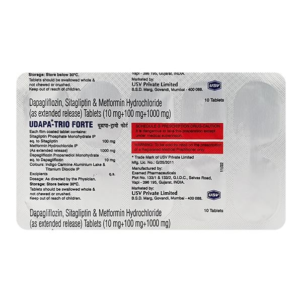UDAPA TRIO FORTE Tablet 10's - Diabetes-Ant