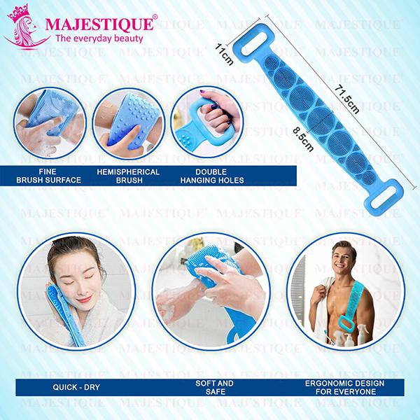 Majestique Bath Silicone Shower Scrubber Easy Clean Exfoliating Body Loofah, Suitable For All Kinds 1's - Loofahs & Sponges