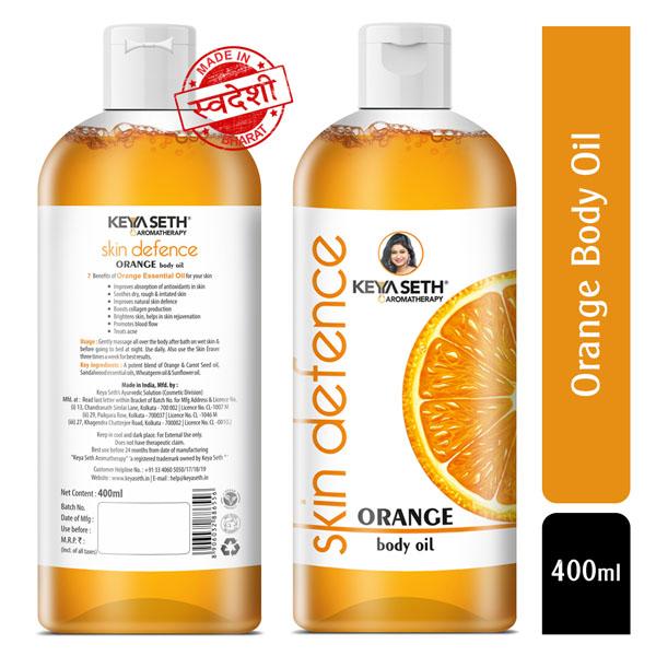 Netmeds | Keya Seth Aromatherapy Orange Body Oil Vitamin C Enriched Native Indian Orange 400ml
