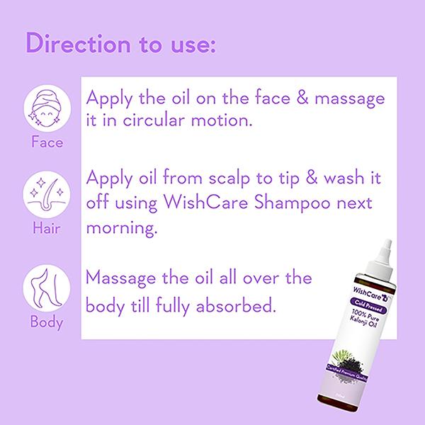 Wishcare 100% Pure Cold Pressed Kalonji Black Onion Seed Oil For Healthy Hair And Skin 200 ml - Hair Oils