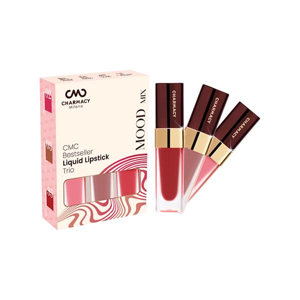 Netmeds | Charmacy Milano Bestseller Liquid Lipstick Trio - Mood Mix 16.8 ml