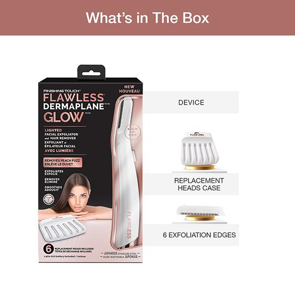 Flawless Finishing Touch Dermaplane Glow Facial Hair Remover - Hair Removal Accessories