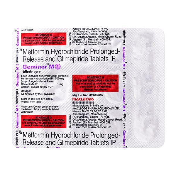Geminor M1 Tablet 15'S - Diabetes-Ant