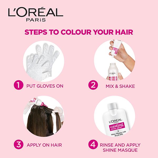 L'Oreal Paris Casting Creme Gloss Hair Color, 415 Iced Chocolate 159.5 Gm - Crème