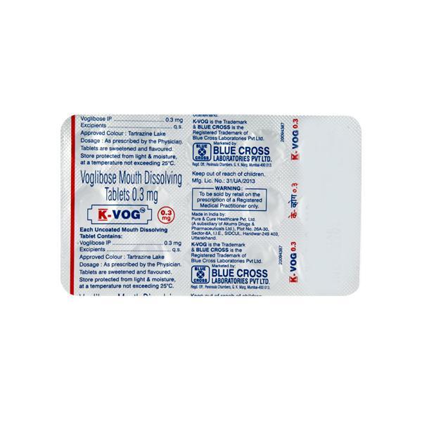 K Vog 0.3mg Tablet 15'S - Diabetes-Ant