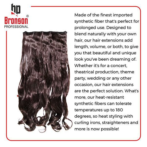 Bronson Professional Hair Extensions Out Curl 5 Clip-In 24 inch Dark Brown No 4 1's - Hair Clips/Bands