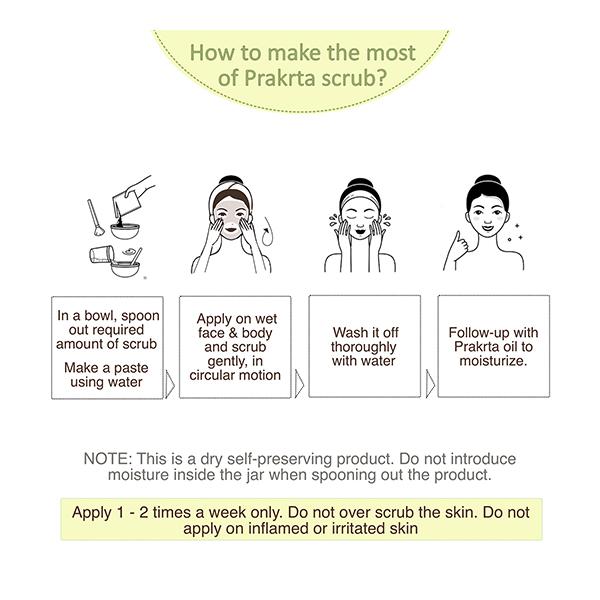 Prakrta Face & Body Scrub - Mint & Almond Skin Polisher 90 ml - Face Scrubs