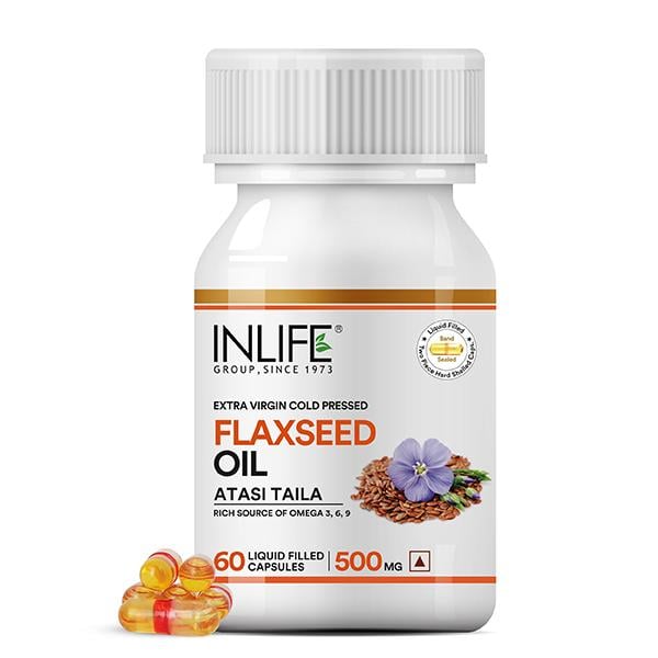 Netmeds | INLIFE Flaxseed Oil 500 mg Capsules 60's