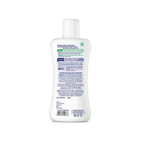 Chicco Baby Moments Mild Bodywash Relax 200 ml - Baby Body Wash