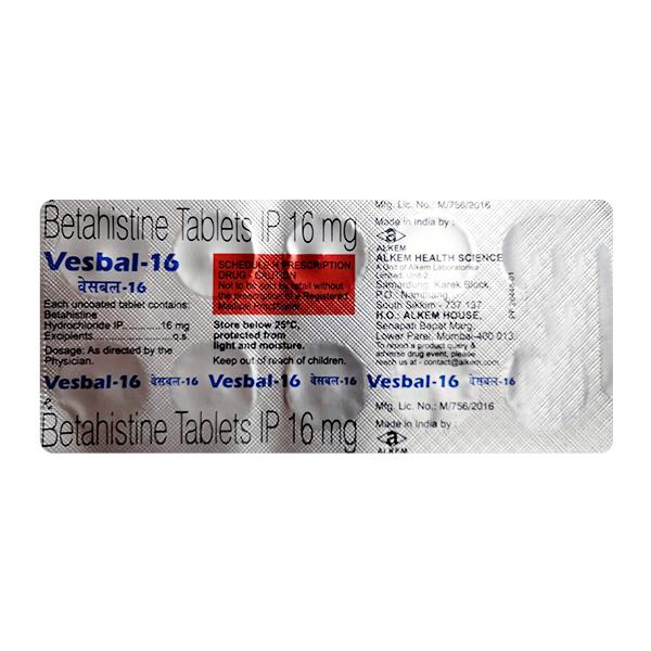 Vesbal 16mg Tablet 10'S - Vertigo-Ant