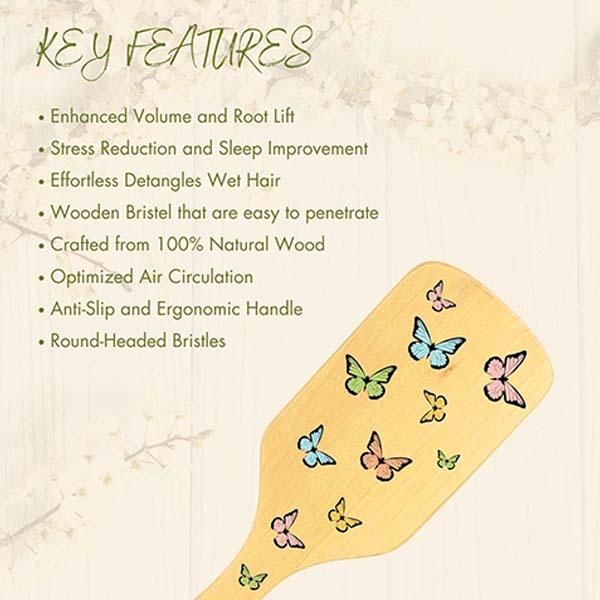 Allure Personalised Paddle Hair Brush Butterfly Print 1's - Hair Brushes