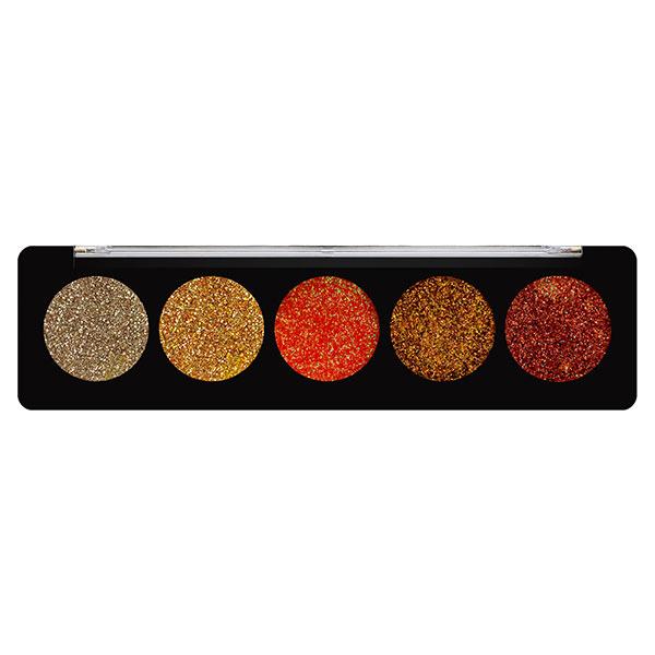Profusion Cosmetics 5 Shade Glitter Eye Shadow Pallete Topaz Gems (4.5 gm) - Eye Shadow Palettes