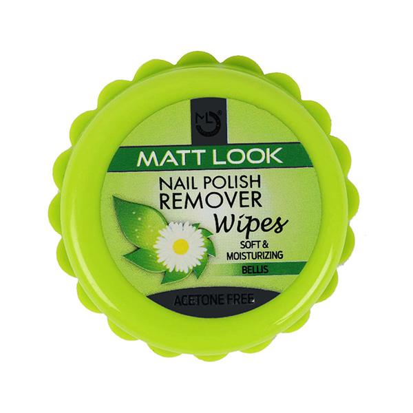 Matt Look Nail Polish Remover Wipes Soft Moisturizing, Nail Paint Cleanser Bellis 30 Pcs 1's - Nail Polish Remover