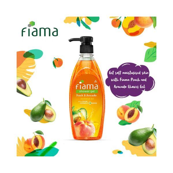 Fiama Shower Gel Peach & Avocado Body Wash with Skin Conditioners for Soft Moisturised Skin pump 500 ml - Shower Gels & Body Wash