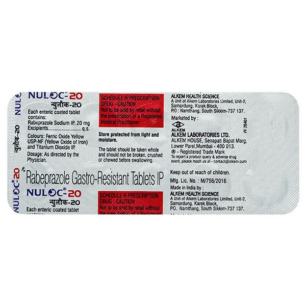 Nuloc 20mg Tablet 10'S - Ulcer/Reflux/Flatulence-Aaa