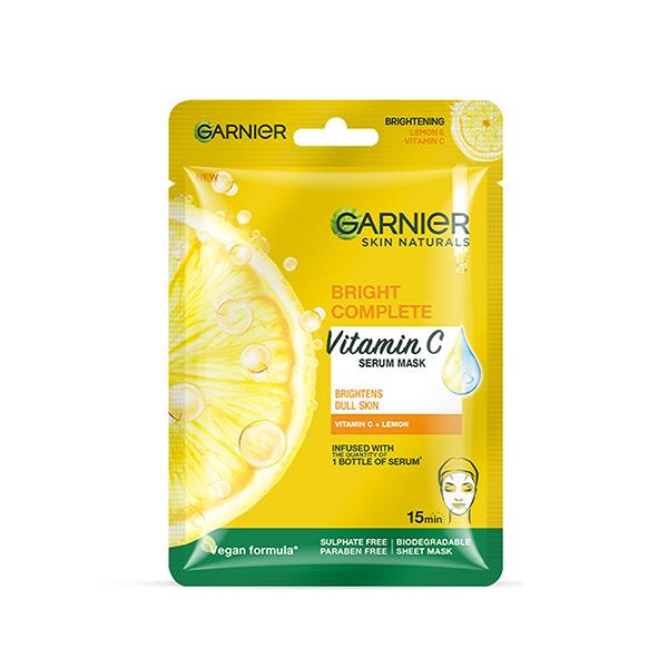 Netmeds | Garnier Skin Naturals Bright Complete Face Serum Sheet Mask (Yellow) 28 gm