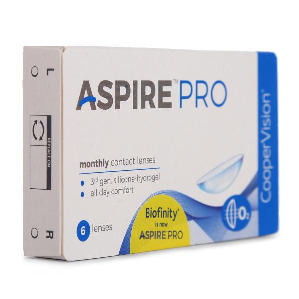 CooperVision ASPIRE PRO Monthly Disposable Spherical Silicone Hydrogel Lenses (6 Lenses) (Power -2.00) - Eyecare Lenses