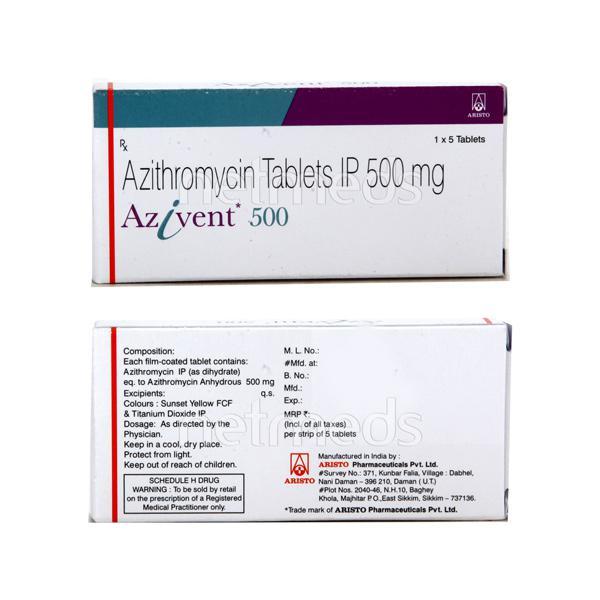 Netmeds | Azivent 500mg Tablet 5'S