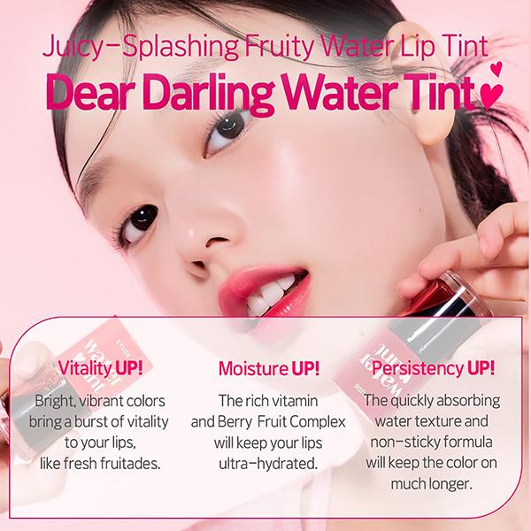 Etude Dear Darling Water Tint 4 Red Grapefruit Ade 9 gm - Face Palettes