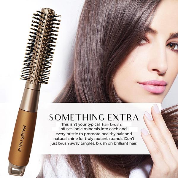 Majestique Golden Series Round Hair Brush for Blow Drying HR103 Nylon Bristles 1's - Hair Brushes