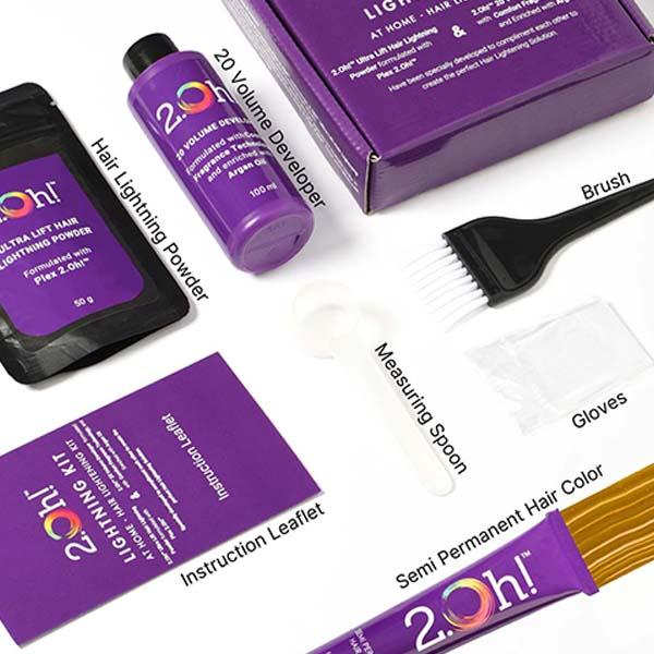 2.Oh! Semi Permanent Hair Color + Lightning Kit - Caramel Combo 1's - Hair Creams