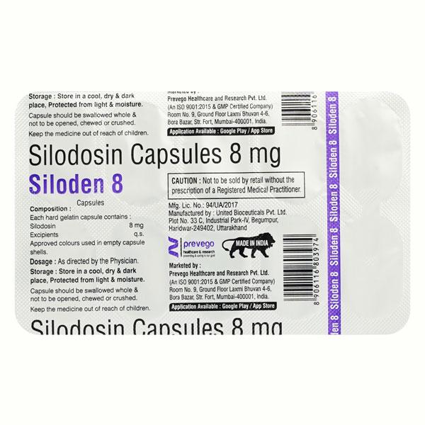 SILODEN 8 Capsule 10's - Bladder And Prostate Disorders-Dru