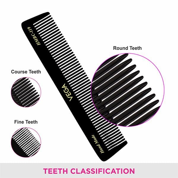 Vega Dressing Hair Comb for Men and Women, Black (VC2HMBC-119) 2's - Hair Combs