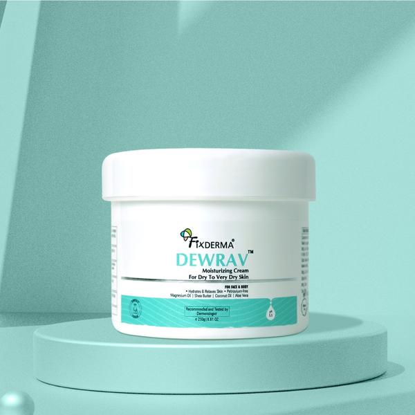 Netmeds | Fixderma Dewrav Moisturizing Cream for Face & Body Deeply Hydrates Dry to Very Dry Skin (250 g)
