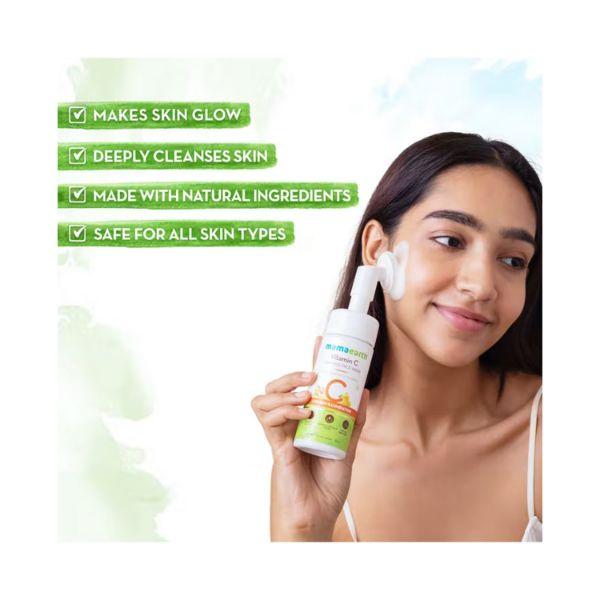 Mamaearth Vitamin C Foaming Face Wash with Vitamin C & Turmaric with Brush Combo Pack with Refill for Skin Illumination 150ml - Face Wash & Cleansers