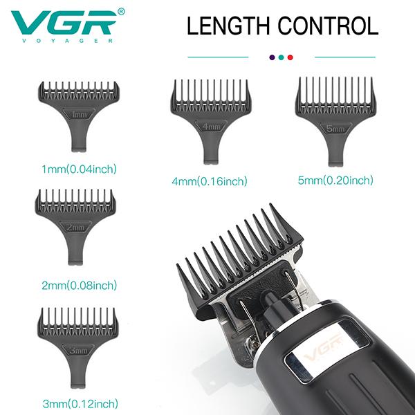 VGR V-192 Trimmer 300 min Runtime 5 Length Settings (Black) 1's - Trimmers