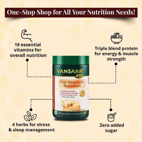 Vansaar 45+ Pro-Strength Nutrition Powder 400 gm - Speciality Medicines