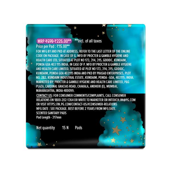 Whisper Ultra Bindazzz Nights Sanitary Pads (XXL) 15's - Sanitary Napkins