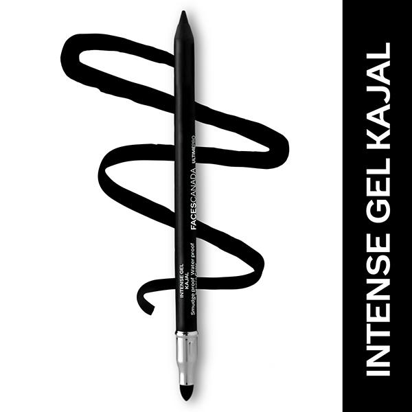 Faces Canada Ultime Pro Intense Gel Kajal With Smudger & Sharpener - Black, 24HR Long Stay 1.2 gm - Kajal & Kohls