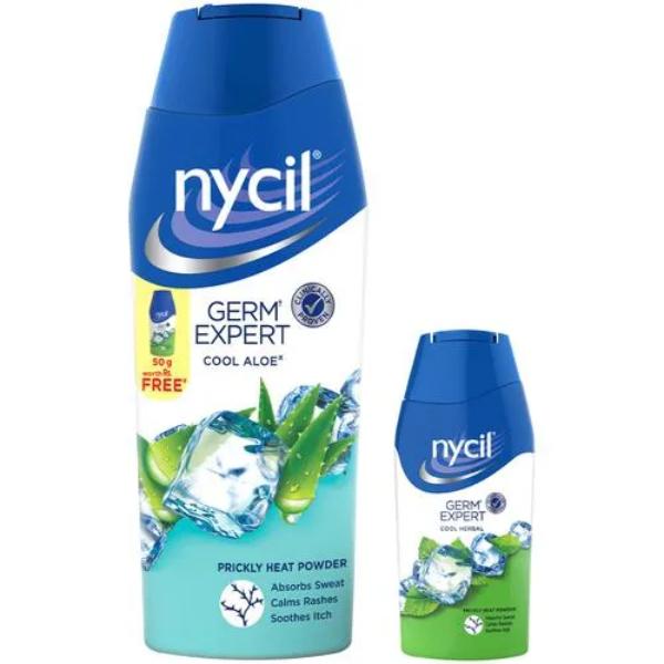 Netmeds | Nycil Germ Expert Powder - Cool Aloe 150 gm (Free Cool Herbal 50 g)