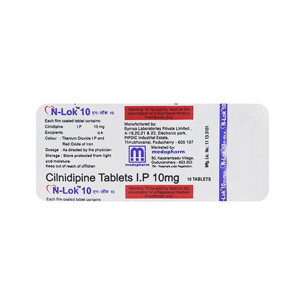 N LOK 10mg Tablet 10's - Hypertension-Cal