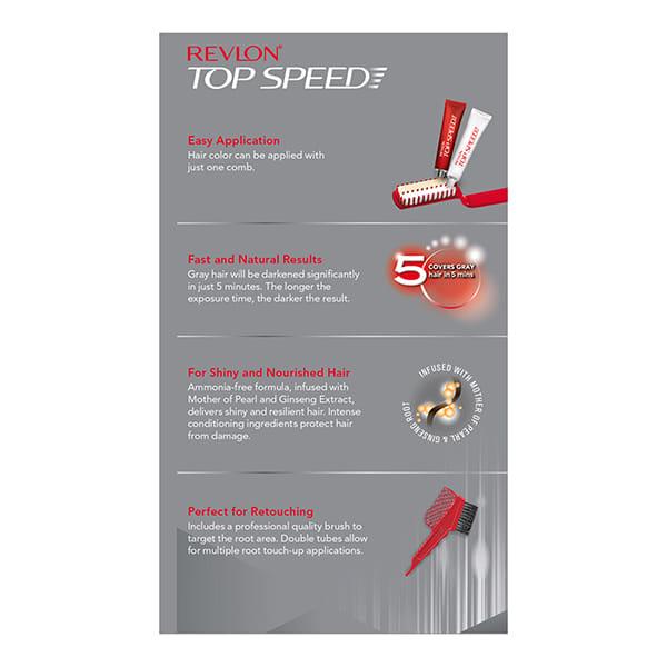 Revlon Top Speed Ammonia Free Hair Color Woman-70 Natural Black (40gm+40gm+15ml) 1's - Crème