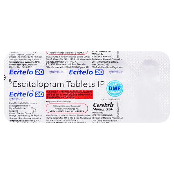 ECITELO 20 Tablet 10's - Depression-Ant