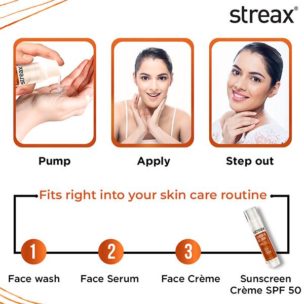 Streax Sunscreen Gel Creme SPF 50 PA+++,3% Niacinamide Serum Infused Sunscreen 50 g - Face Sunscreen