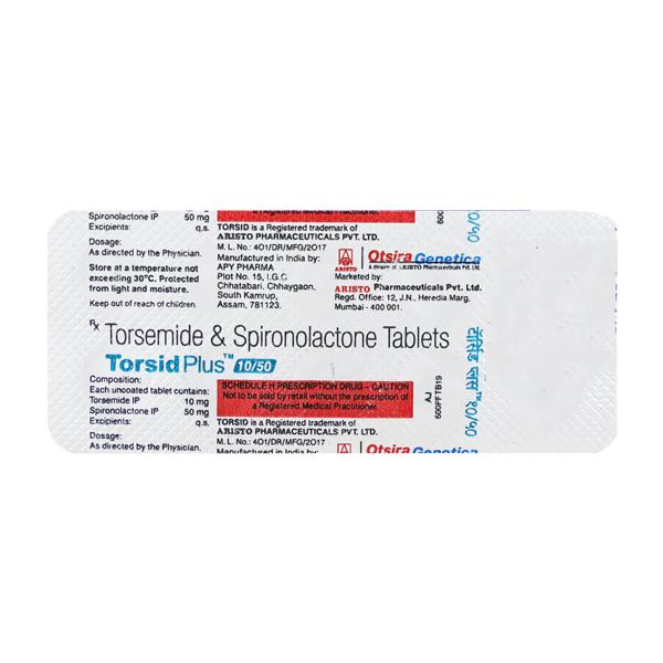 Torsid Plus 50/10mg Tablet 10 - Hypertension-Diu
