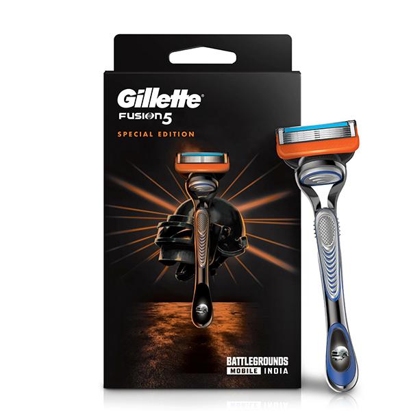 Gillette Fusion Men's Razor For Shave & Beard Shape With Battlegrounds Mobile India (BGMI) Handle 1's - Razors & Cartridges
