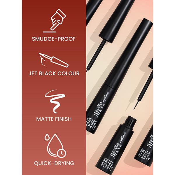 Swiss Beauty Matte Max Eyeliner - Black 4 gm - Eyeliners
