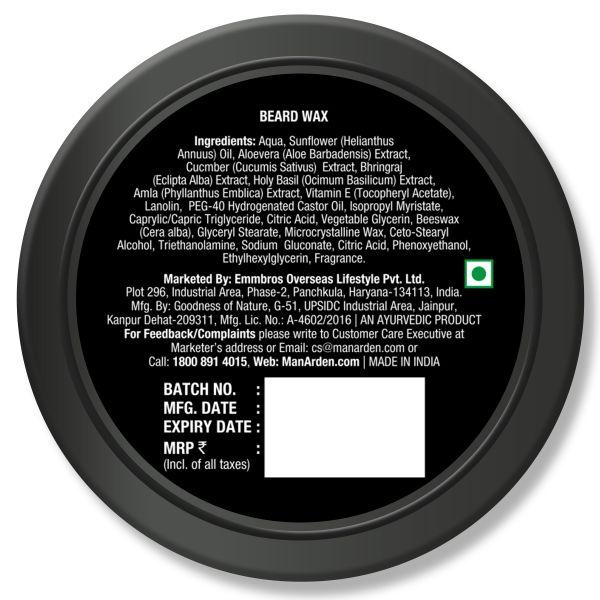Man Arden Beard Wax High Gloss (High Hold) 50 gm - Beard Wax