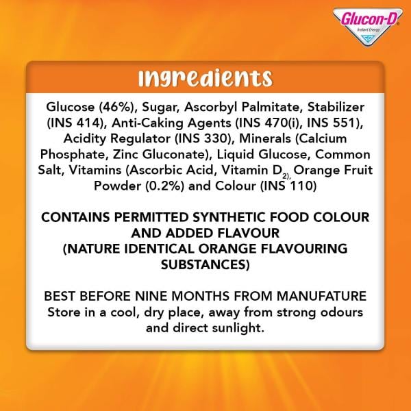 Glucon-D Immunovolt Glucose Energy Bites - Orange 18 gm - Energy Drinks