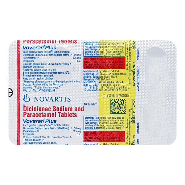 Voveran Plus Tablet 10'S - Pain relief-Nsa