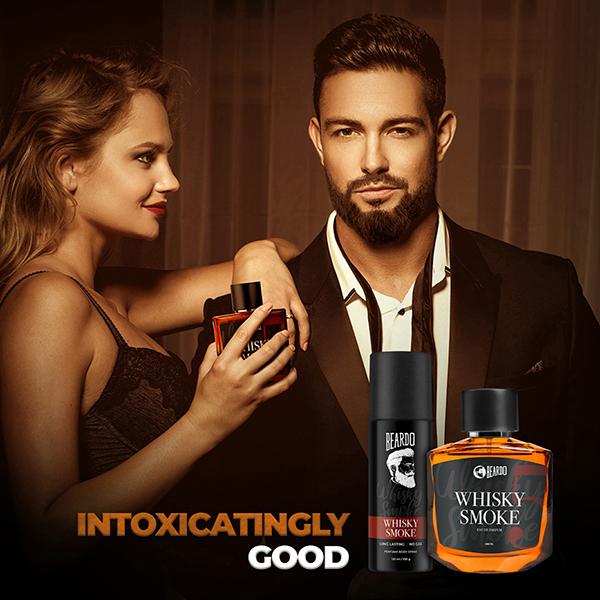 Beardo Whisky Smoke EDP 100ml + Beardo Whisky Smoke Perfume Body Spray 100g (120ml) - Men Perfumes (Edt/Edp)