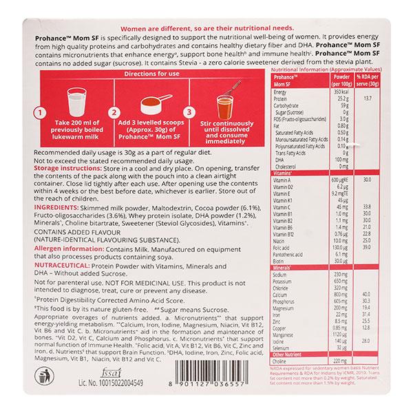 PROHANCE MOM SF SUGAR FREE CHOCOLATE FLAVOUR Powder 200gm Price Uses