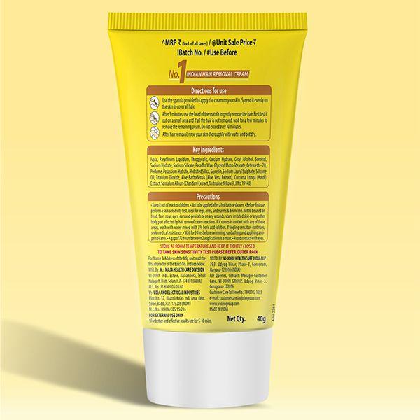 VI-John Feather Touch Hair Removal Cream Haldi & Chandan Tube for Normal Skin 40 gm - Shaving Creams